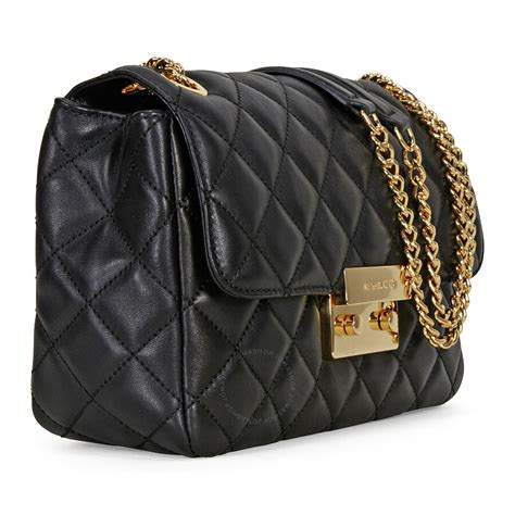 michael kors black leather bags|Michael Kors quilted bag black.